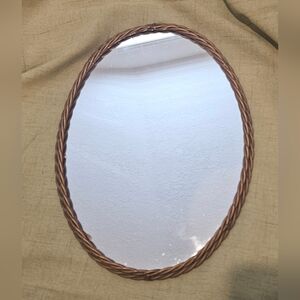 Vintage Oval Twisted Brass Mirror